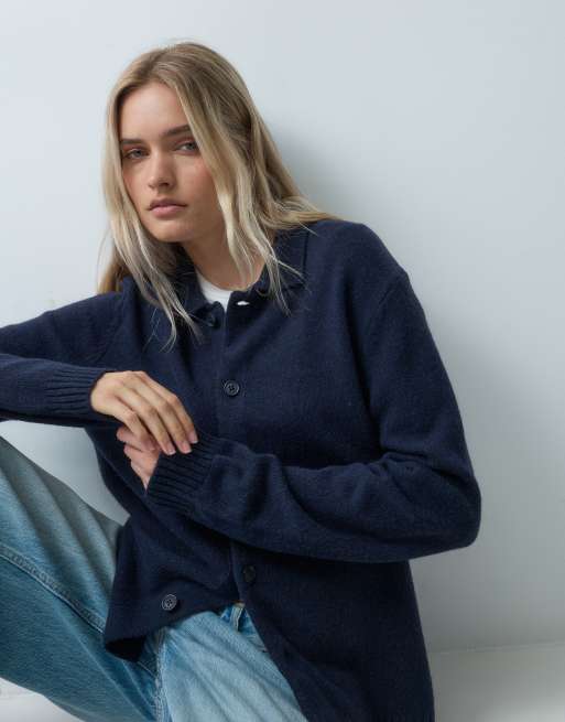GAP relaxed fit knitted cardigan in navy, 2 of 4