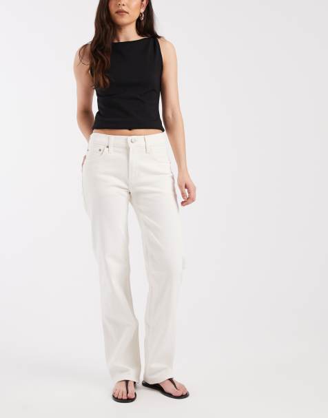 GAP relaxed straight leg jean in white - view 1