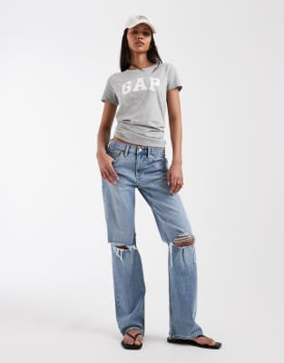 Gap Relaxed Straight Leg Jeans In Blue