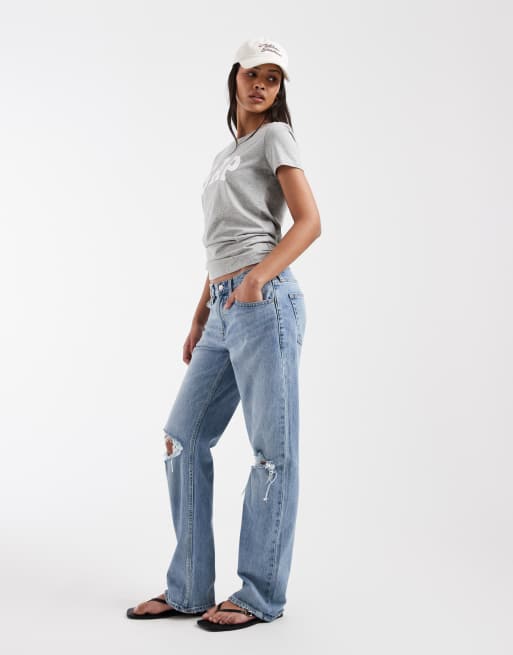 GAP relaxed straight leg jeans in washed indigo, 3 of 5