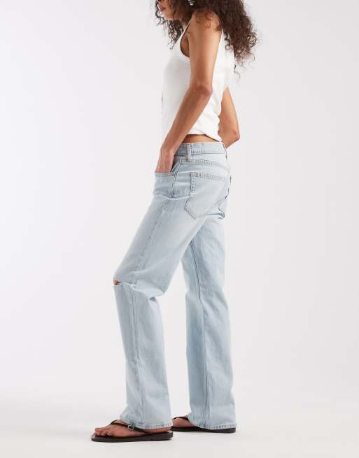 GAP relaxed straight leg jeans in washed light blue, 3 of 5