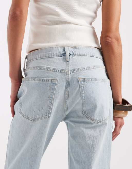 GAP relaxed straight leg jeans in washed light blue, 4 of 5