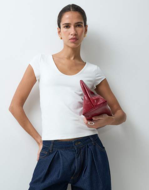 GAP short sleeve scoop neck t-shirt in white - view 1