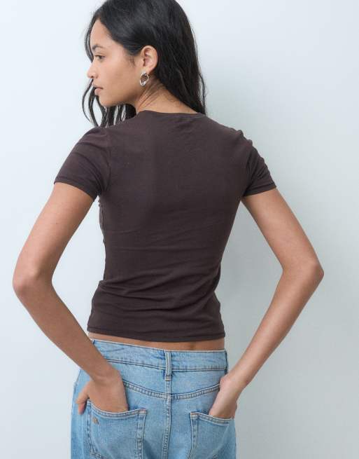 GAP short sleeve t-shirt in brown | ASOS