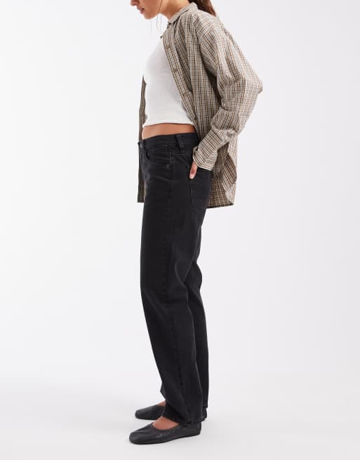 GAP slim fit barrel leg jeans in black, 3 of 5