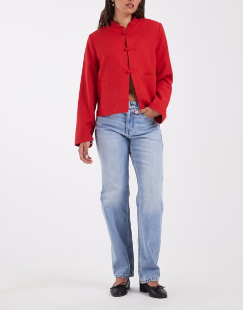 GAP slim fit barrel leg jeans in light wash blue - view 1