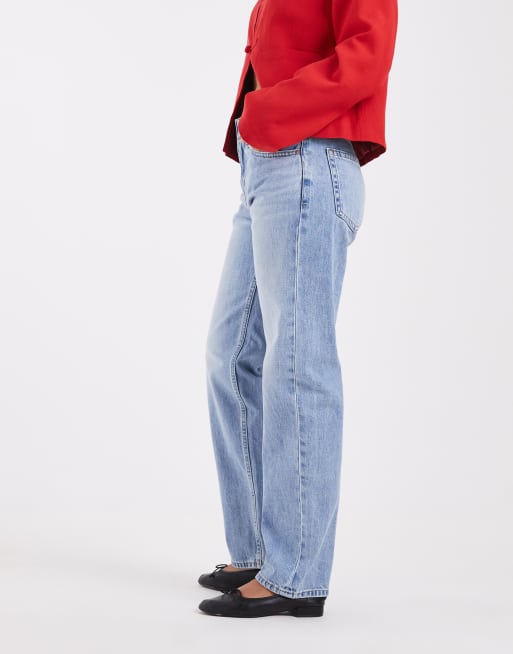 GAP slim fit barrel leg jeans in light wash blue, 3 of 5