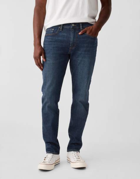 GAP slim leg jeans in dark wash blue - view 1