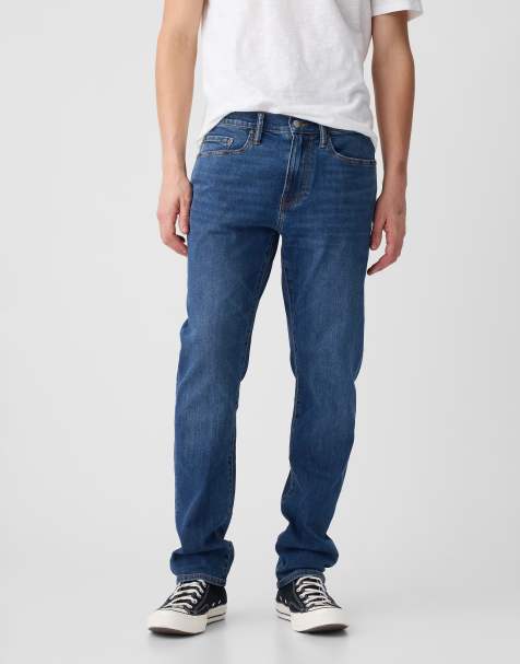 GAP slim leg jeans in mid wash blue