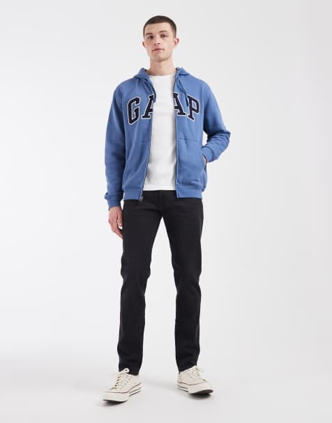 GAP slim tapered fit jeans in black wash - view 1