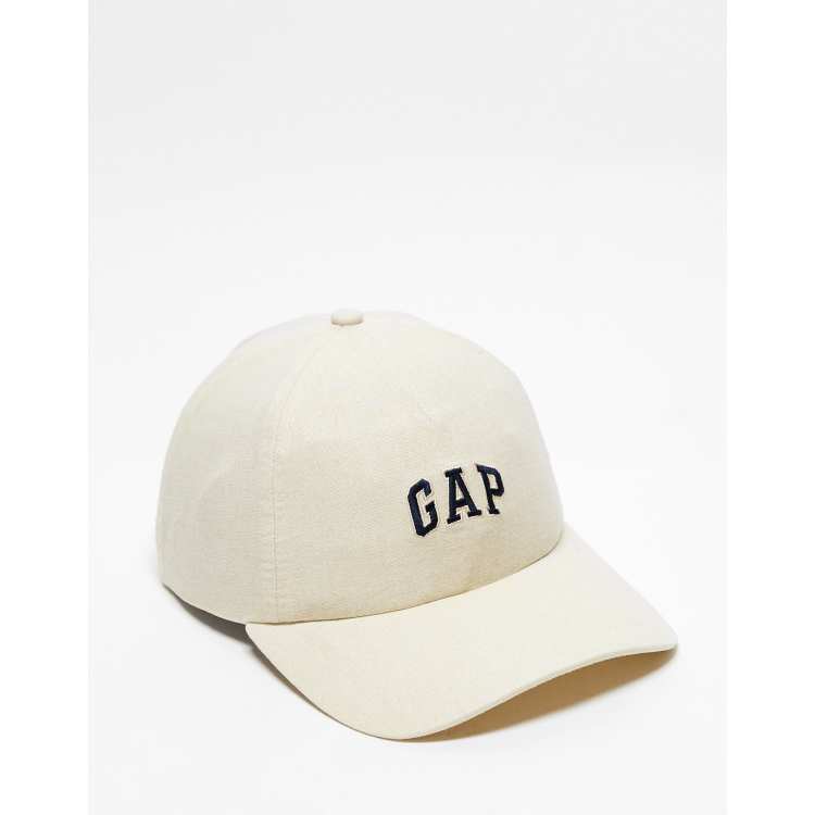 GAP small logo acid wash cap in cream ASOS