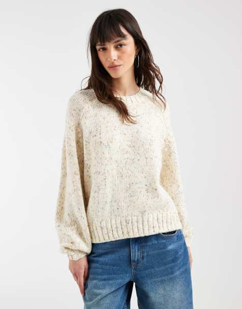 GAP soft touch flecked knitted jumper in ecru