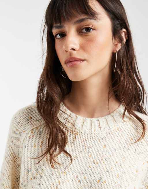 GAP soft touch flecked knitted jumper in ecru, 3 of 4