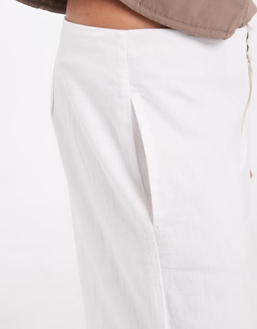 GAP straight cropped linen mix trouser in white, 5 of 5