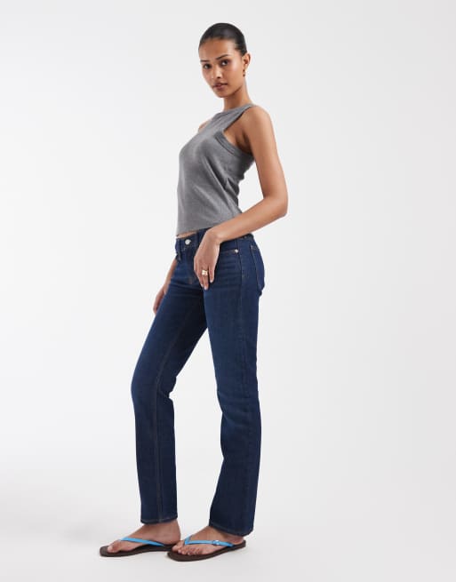 GAP straight leg jeans in dark wash blue, 2 of 5