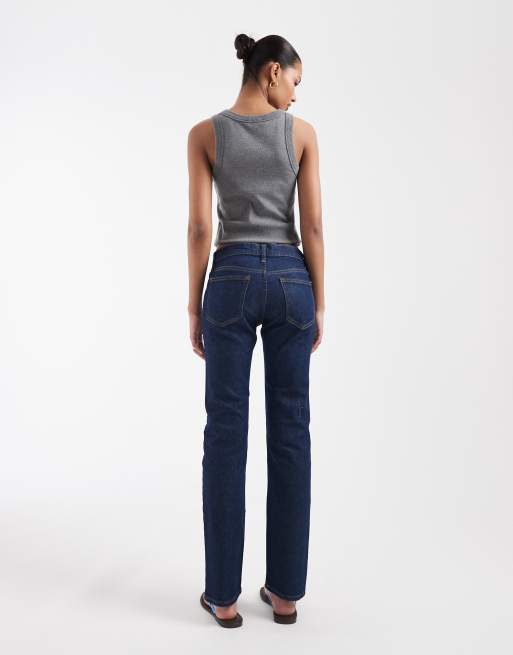 GAP straight leg jeans in dark wash blue, 3 of 5
