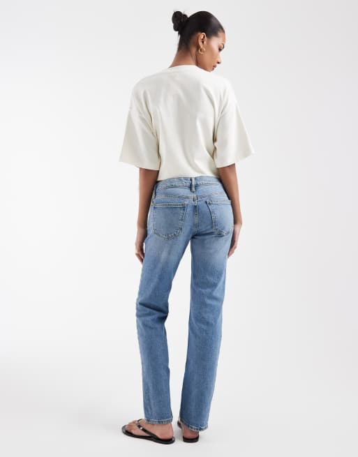 GAP straight leg jeans in mid wash blue, 2 of 5