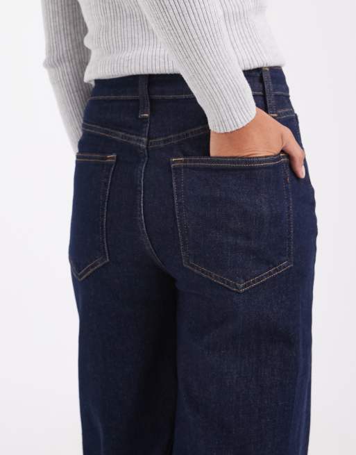 GAP stride wide leg jeans in dark indigo blue, 5 of 5