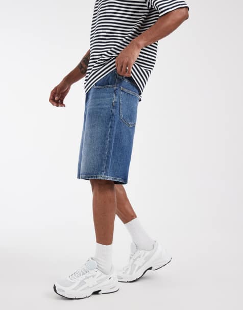 GAP supersoft baggy denim jorts in mid wash blue - view 1