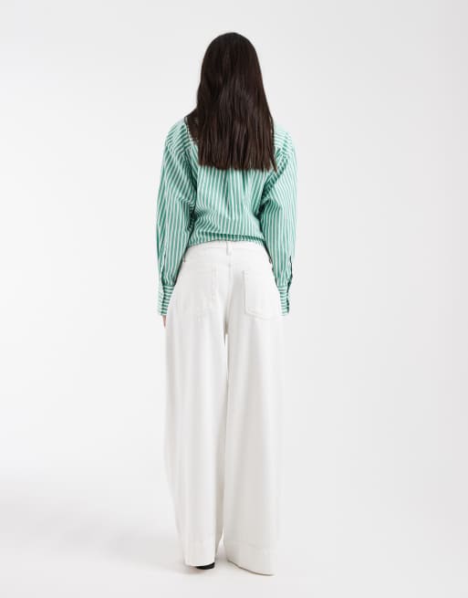 GAP tie waist drawstring baggy jeans in white, 3 of 5