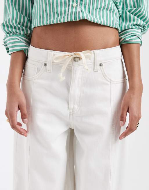 GAP tie waist drawstring baggy jeans in white, 5 of 5