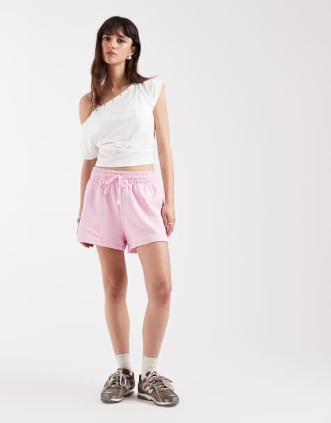 GAP tie waist jogger shorts in pink - view 1