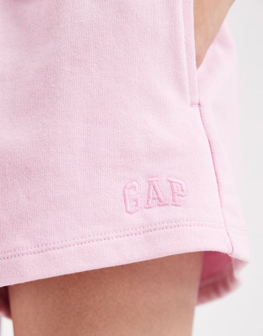 GAP tie waist jogger shorts in pink, 3 of 5
