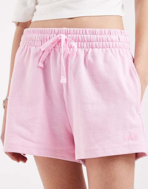 GAP tie waist jogger shorts in pink, 4 of 5