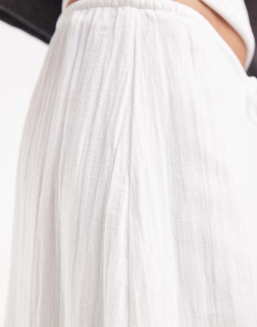 GAP tie waist linen look maxi skirt in white, 5 of 5