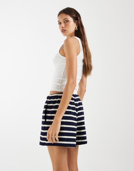 GAP tie waist shorts in blue stripe, 5 of 5