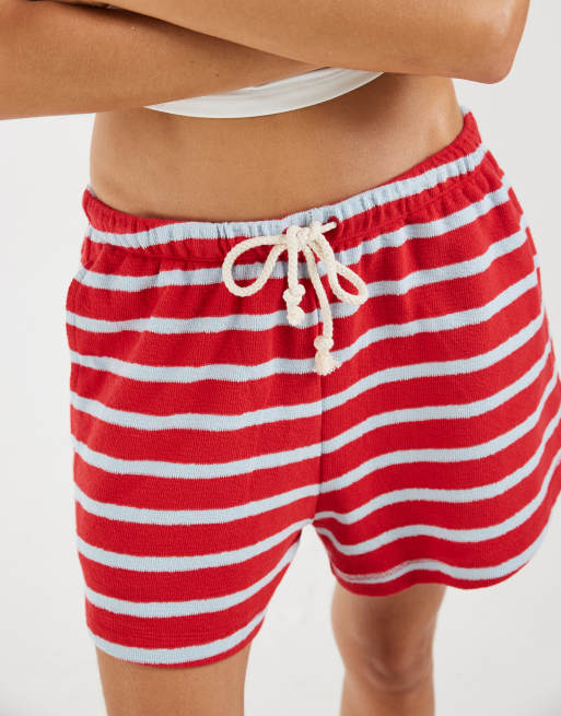 GAP tie waist shorts in red stripe, 4 of 5