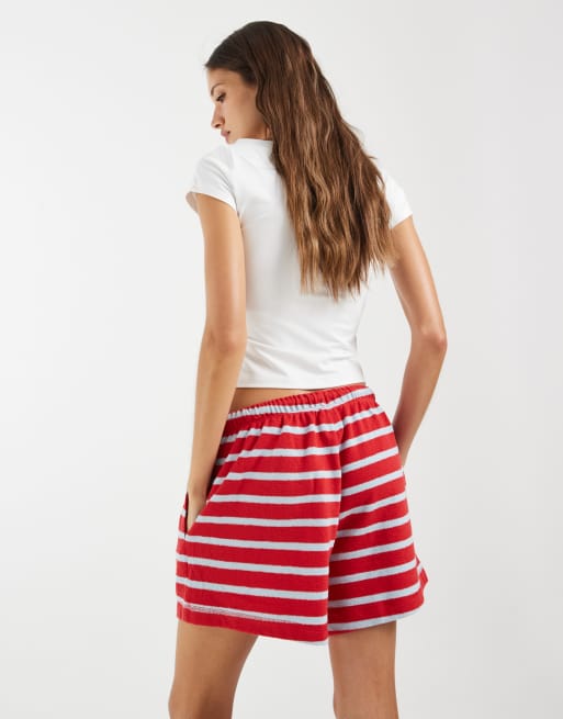 GAP tie waist shorts in red stripe, 5 of 5