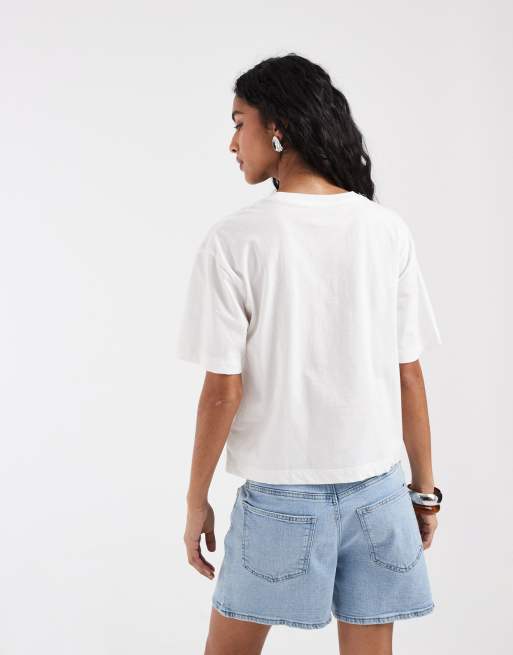 GAP tomato print boxy t-shirt in white, 3 of 4