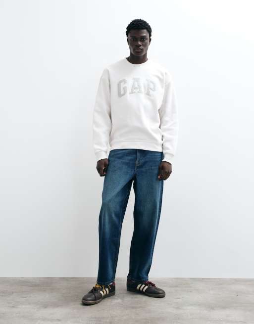 GAP tonal logo sweatshirt in stone beige, 3 of 5