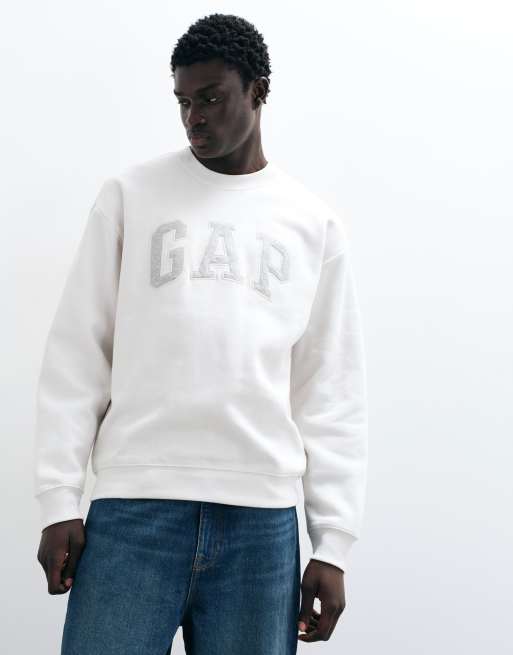 GAP tonal logo sweatshirt in stone beige, 4 of 5