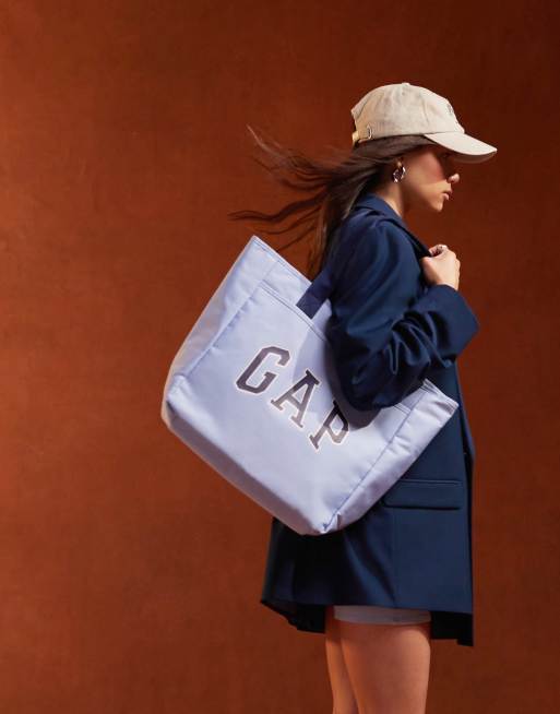GAP - Tote tas met 'Yale'-print op voorvak in lichtblauw