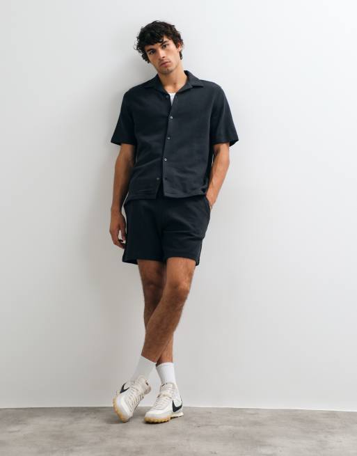 GAP towelling shirt co-ord in black, 2 of 5