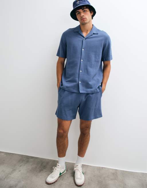 GAP towelling shirt co-ord in blue, 5 of 5