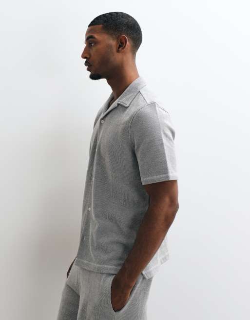 GAP towelling shirt co-ord in grey, 4 of 10