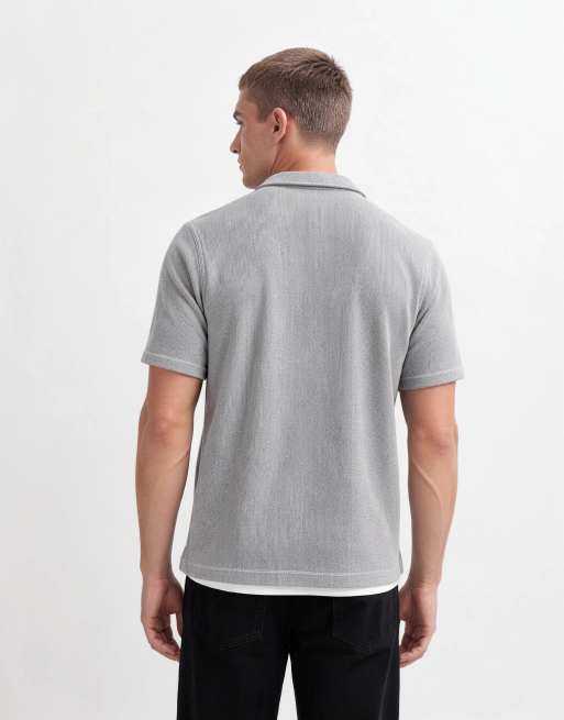 GAP towelling shirt co-ord in grey, 9 of 10