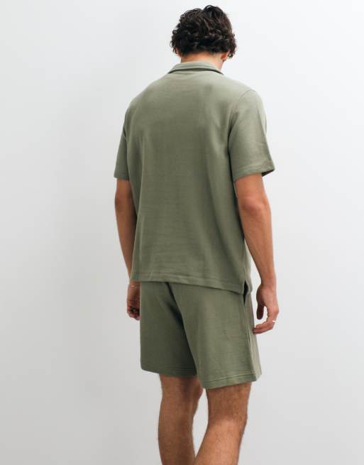 GAP towelling shirt co-ord in khaki green, 5 of 5