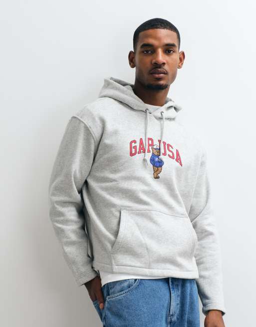 GAP USA bear print hoodie in grey marl, 5 of 10
