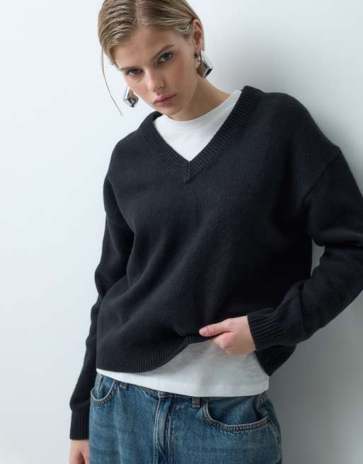 GAP v neck pullover in black, 4 of 5