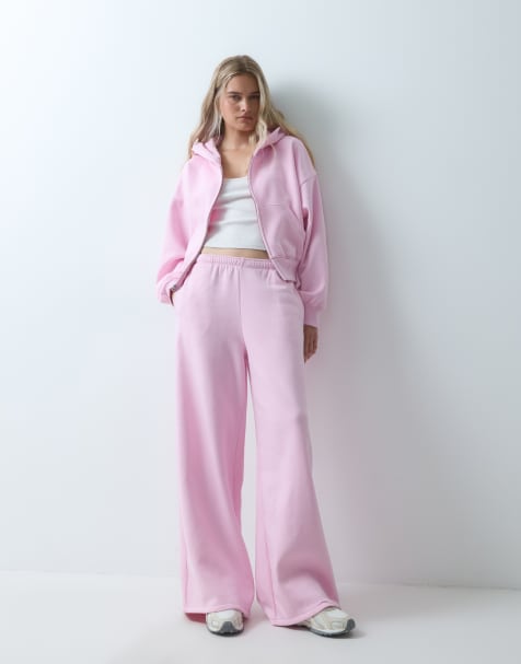 GAP wide leg baggy joggers in baby pink - view 1