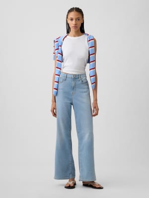 Gap Wide Leg Comfort Jeans In Blue