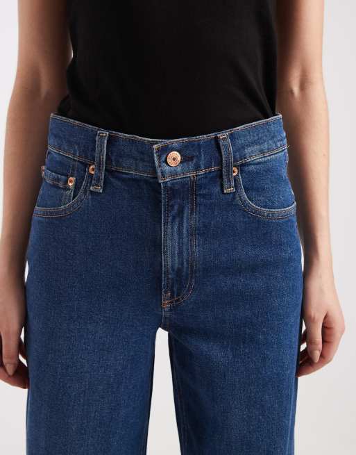 GAP wide leg jean in dark wash blue, 4 of 5
