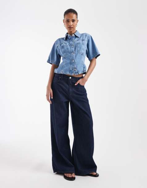 GAP wide leg jeans in indigo blue