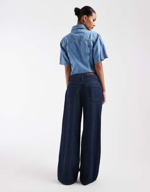 GAP wide leg jeans in indigo blue, 3 of 5