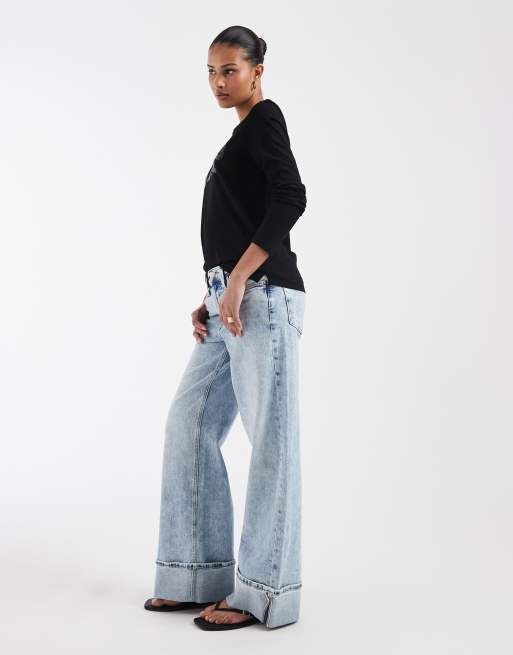 GAP wide leg jeans in light indigo blue, 2 of 5