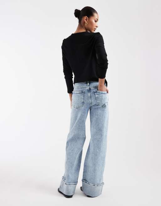 GAP wide leg jeans in light indigo blue, 3 of 5